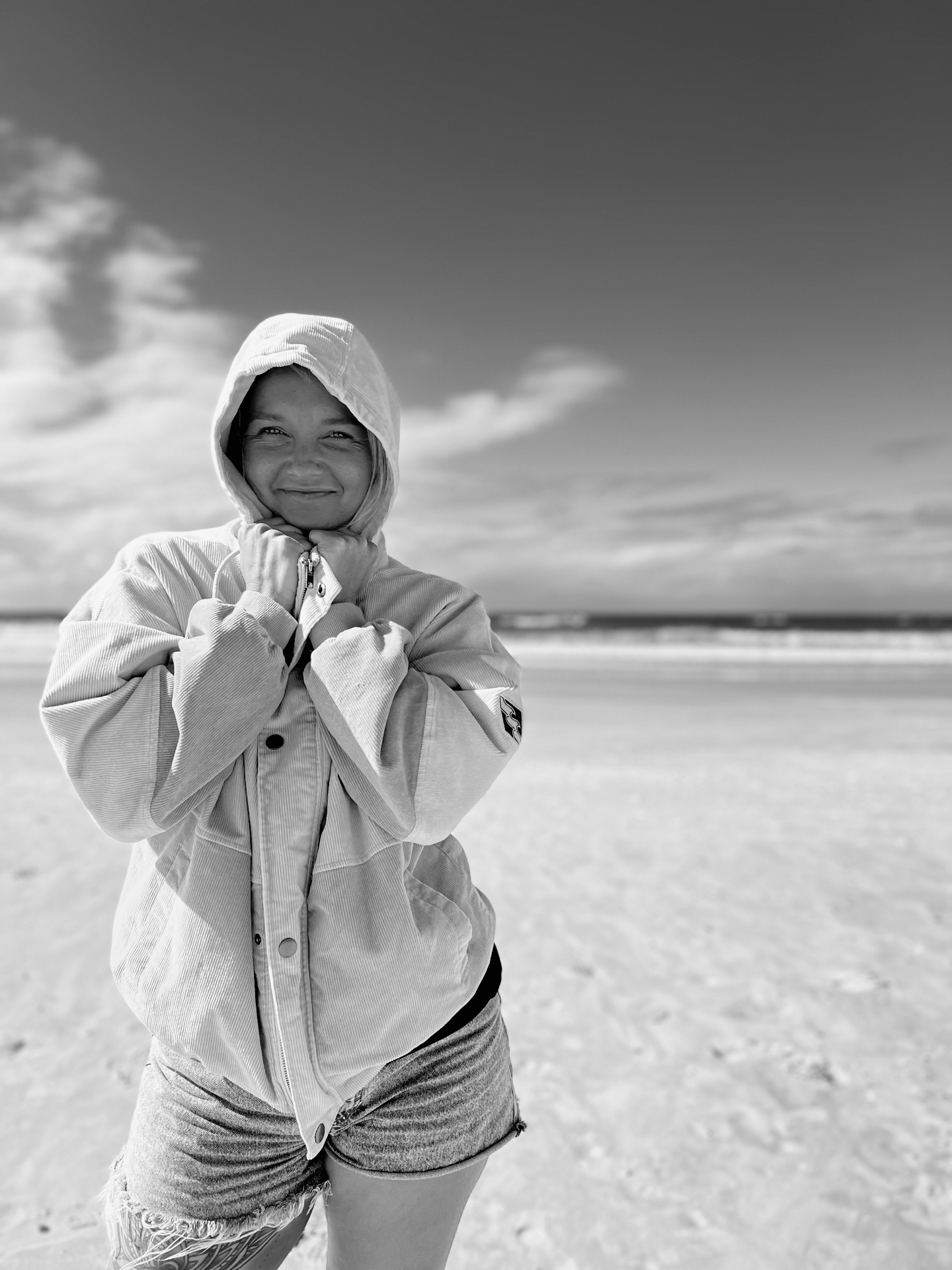 Lauren Jane, founder of Find My Wild, on the beach