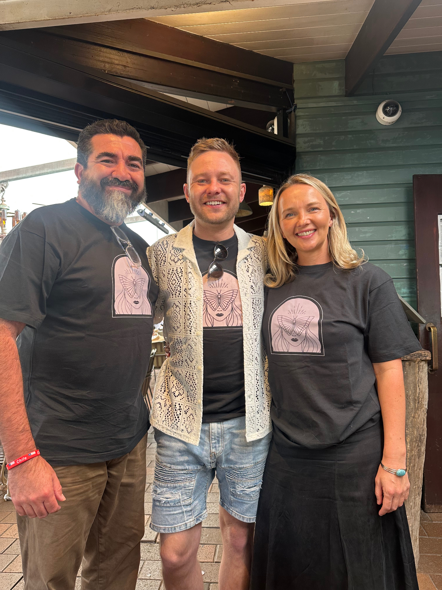 Lauren Jane with two supporters wearing Find My Wild tees
