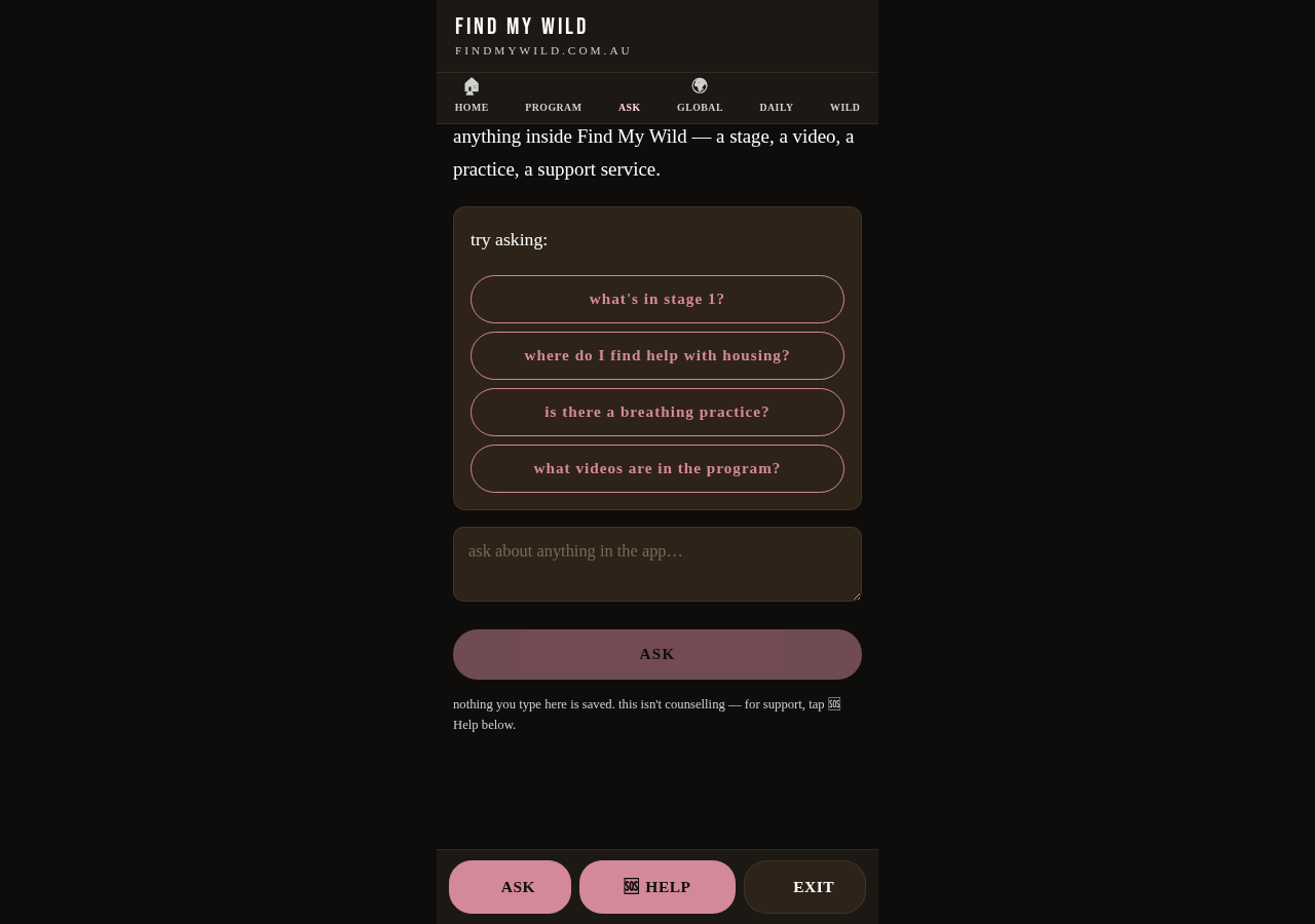 Find My Wild app: Ask the Guide
