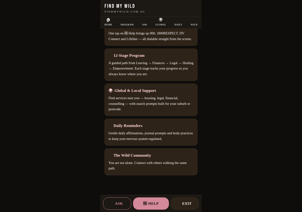 Find My Wild app features overview